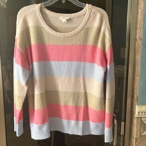 Loft sweater multi color-pink, sage green, baby blue, cream.  Good condition